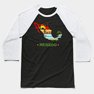 Mexico Sunset Summer Baseball T-Shirt